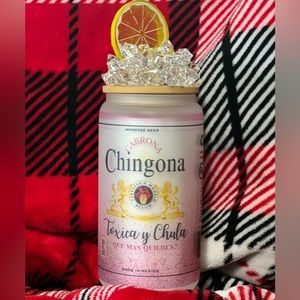 Vaso de cristal 16oz “Tóxica y Chula”